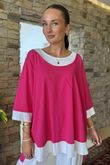 Made in Italy Double Trouble Layer Top Flamingo